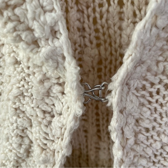 Free People Seaside Stripe Boucle Hooded Cardigan Sweater Open Knit L Large - Picture 7 of 11